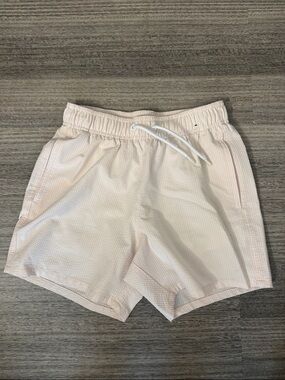Hollister Men's pink seersucker swim shorts lined